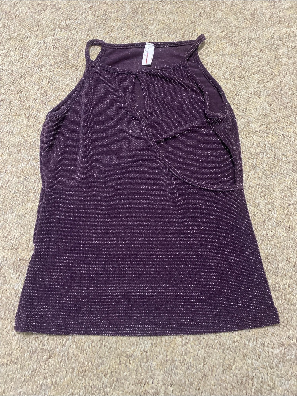 Vintage 90s-2000s Suzy Shier Plum Sparkle Halter Tank Top - Size S